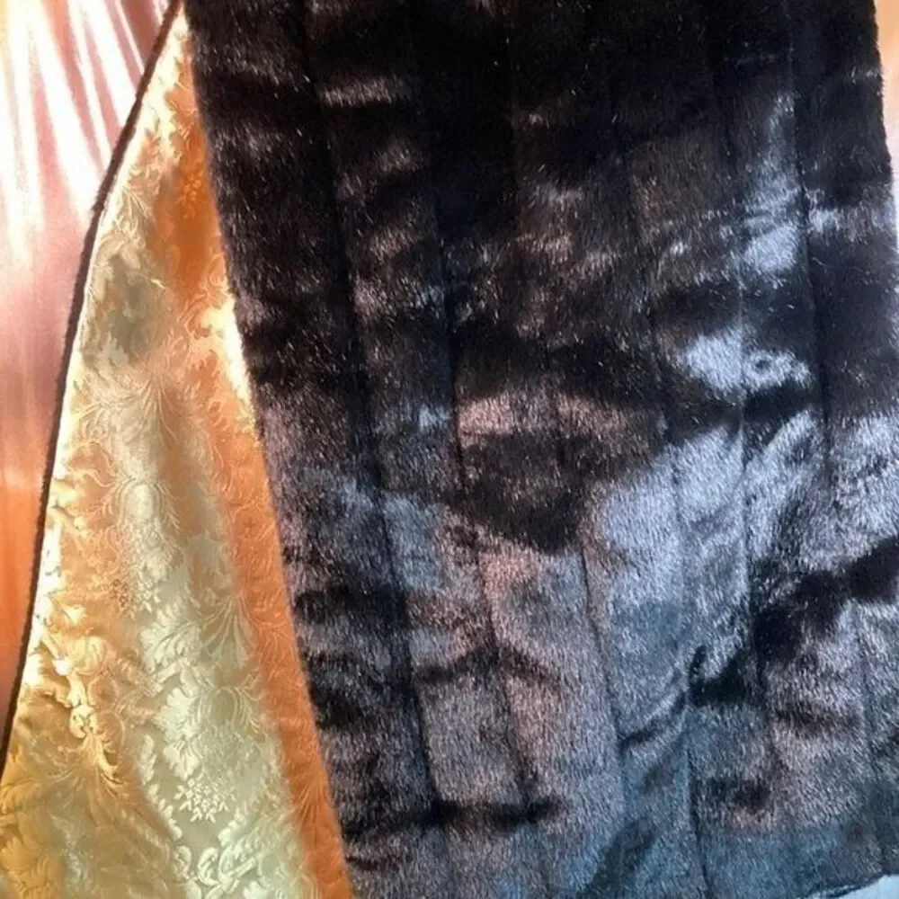 VINTAGE IMAN GLOBAL CHIC DESIGNER FAUX SILK REVERSIBLE STOLE SHAWL WRAP SZ 20X60